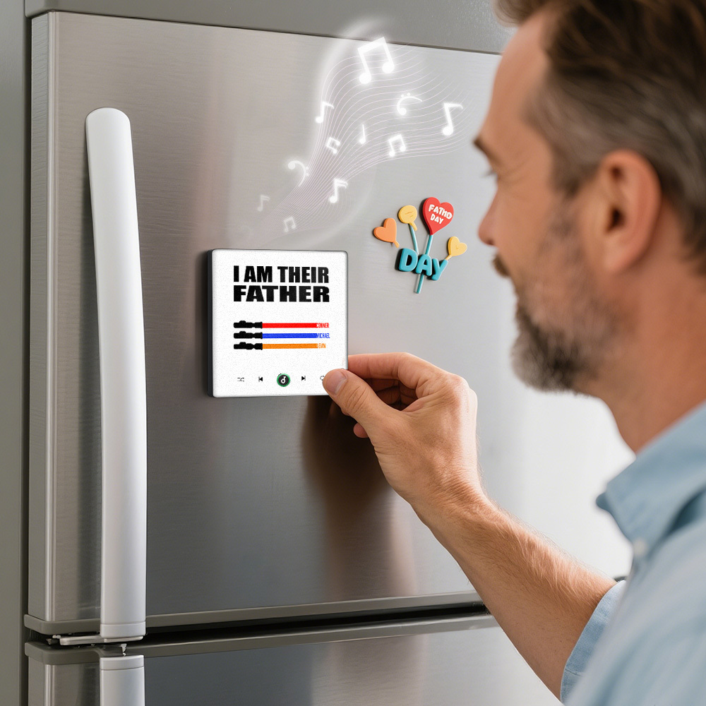 Custom Music Fridge Magnet New 4.0 Upgrade Colorful Frame Light Saber I Am Their Father Album Fridge Magnet Music Father's Day Gifts - 
