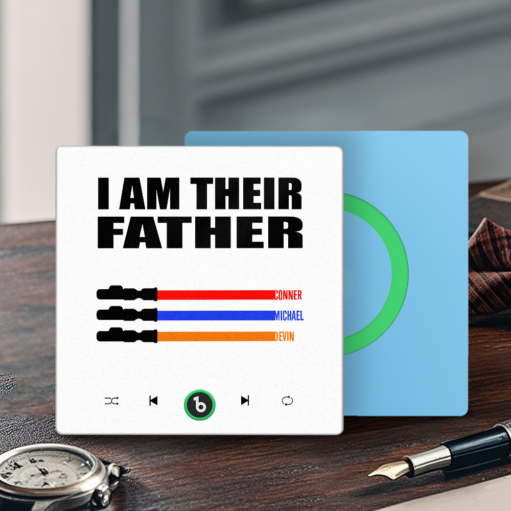 Custom Music Fridge Magnet New 4.0 Upgrade Colorful Frame Light Saber I Am Their Father Album Fridge Magnet Music Father's Day Gifts - 