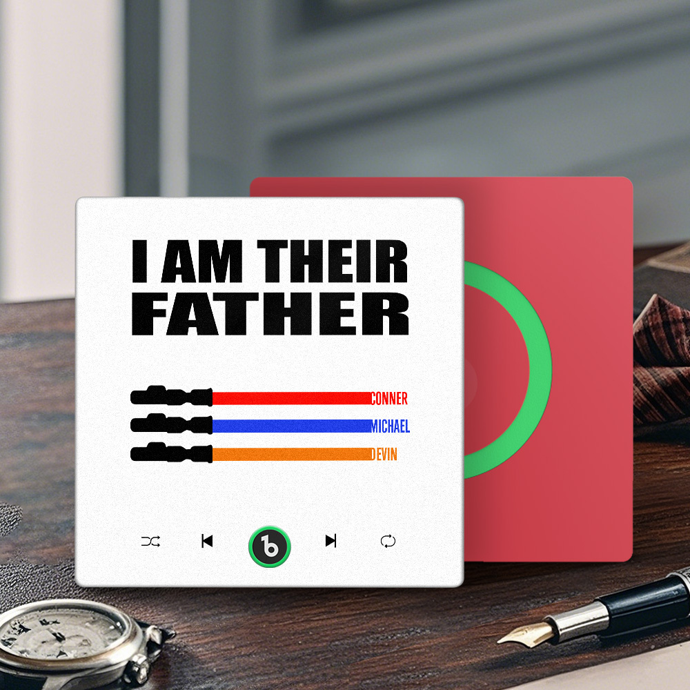 Custom Music Fridge Magnet New 4.0 Upgrade Colorful Frame Light Saber I Am Their Father Album Fridge Magnet Music Father's Day Gifts - 