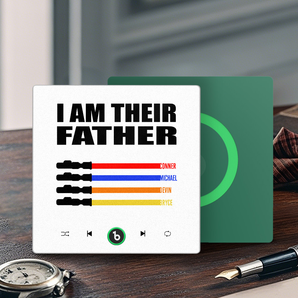 Custom Music Fridge Magnet New 4.0 Upgrade Colorful Frame Light Saber I Am Their Father Album Fridge Magnet Music Father's Day Gifts - 