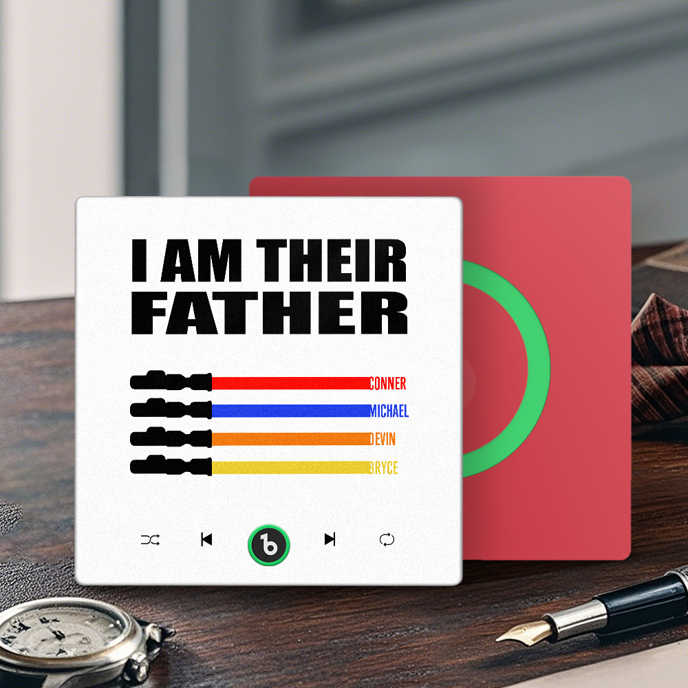 Custom Music Fridge Magnet New 4.0 Upgrade Colorful Frame Light Saber I Am Their Father Album Fridge Magnet Music Father's Day Gifts - 