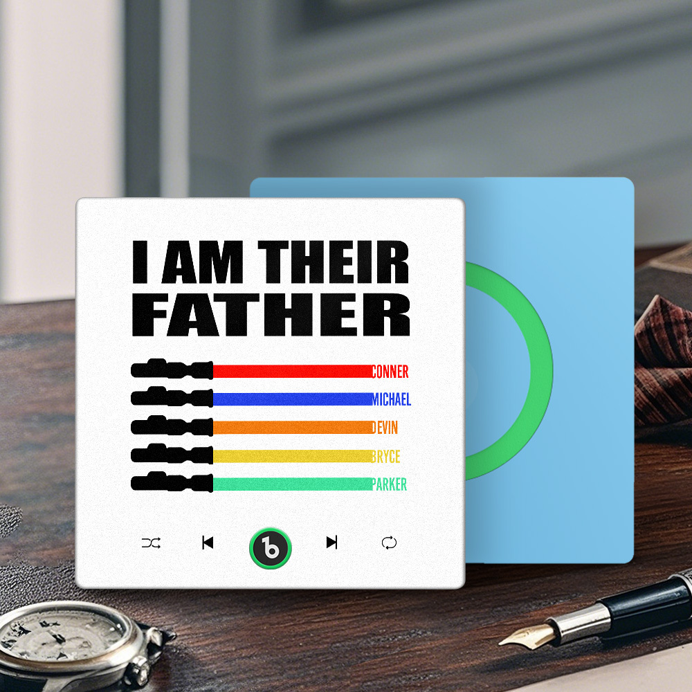 Custom Music Fridge Magnet New 4.0 Upgrade Colorful Frame Light Saber I Am Their Father Album Fridge Magnet Music Father's Day Gifts - 