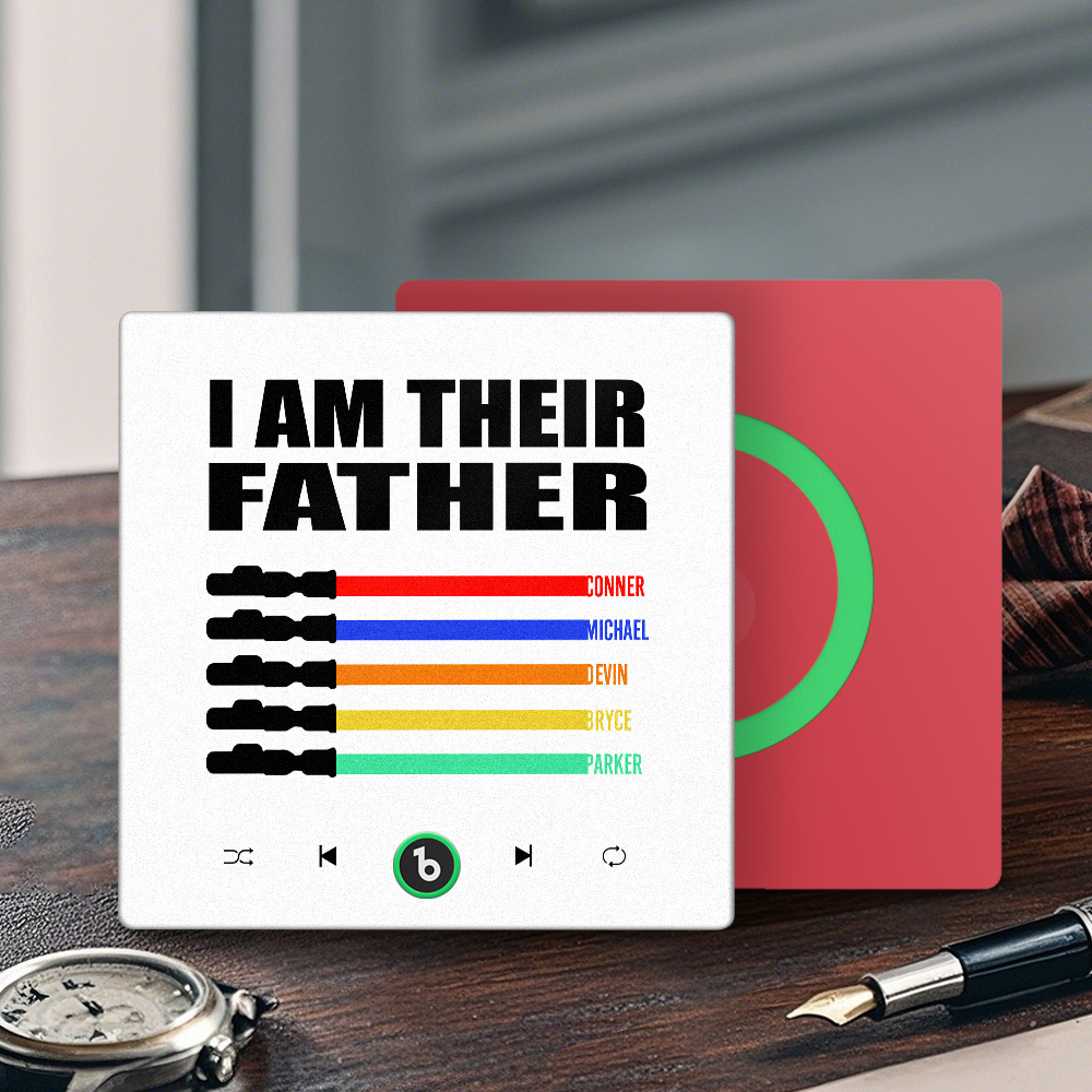 Custom Music Fridge Magnet New 4.0 Upgrade Colorful Frame Light Saber I Am Their Father Album Fridge Magnet Music Father's Day Gifts - 