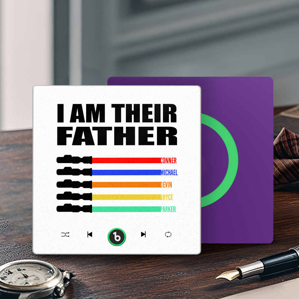 Custom Music Fridge Magnet New 4.0 Upgrade Colorful Frame Light Saber I Am Their Father Album Fridge Magnet Music Father's Day Gifts - 