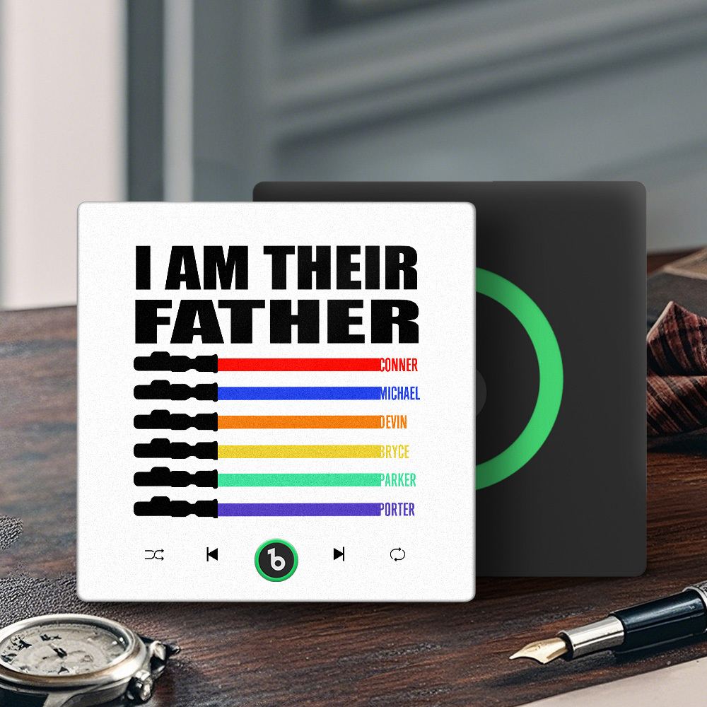 Custom Music Fridge Magnet New 4.0 Upgrade Colorful Frame Light Saber I Am Their Father Album Fridge Magnet Music Father's Day Gifts - 