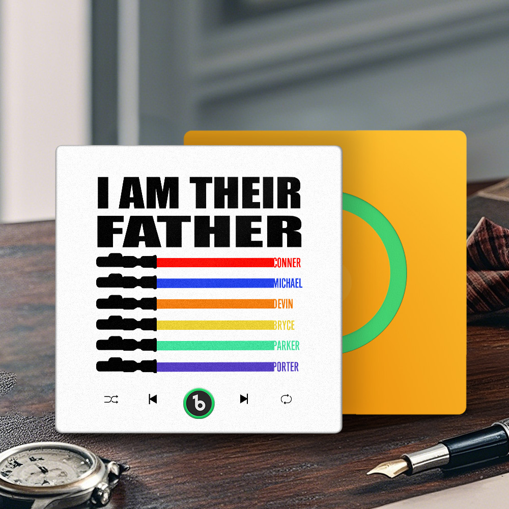 Custom Music Fridge Magnet New 4.0 Upgrade Colorful Frame Light Saber I Am Their Father Album Fridge Magnet Music Father's Day Gifts - 