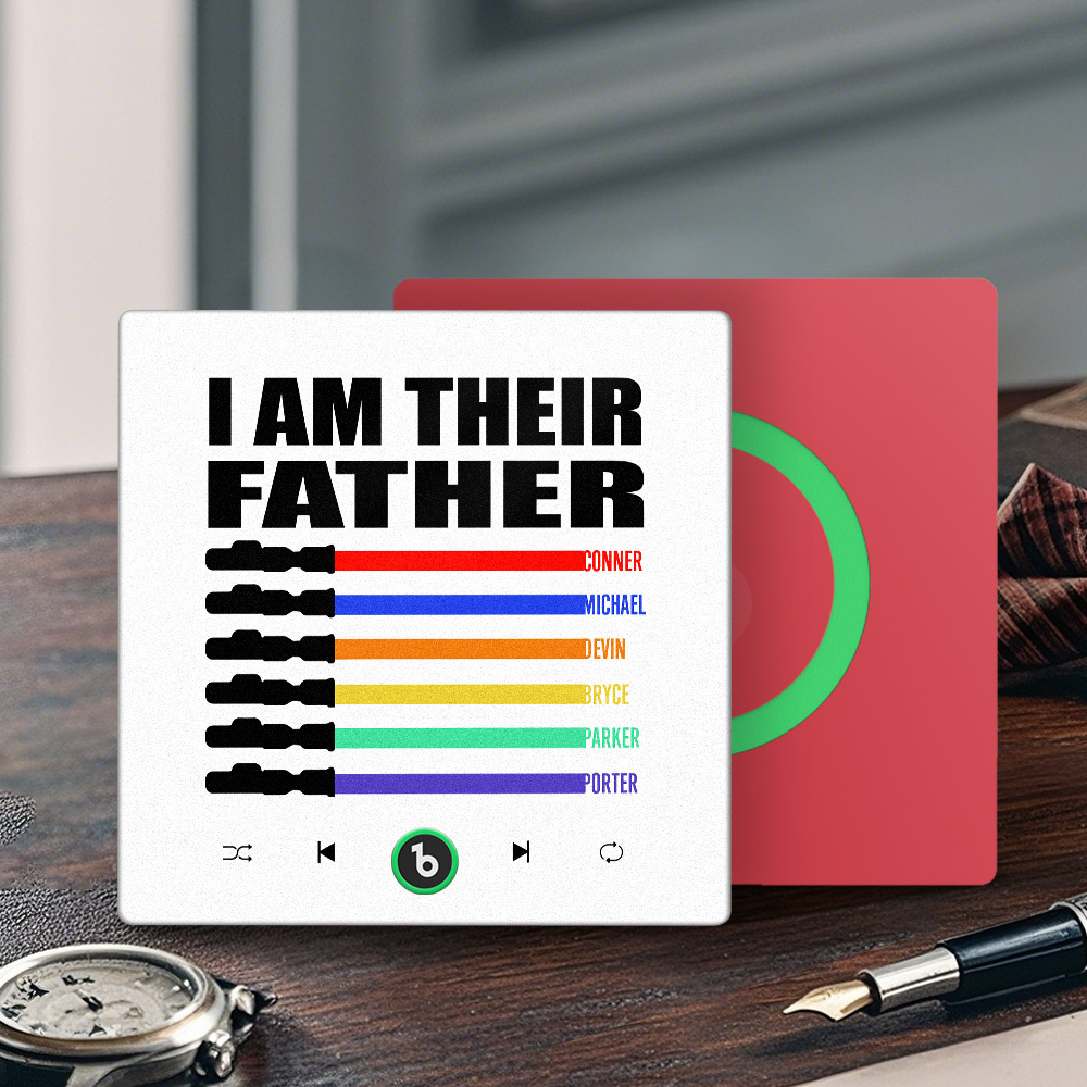 Custom Music Fridge Magnet New 4.0 Upgrade Colorful Frame Light Saber I Am Their Father Album Fridge Magnet Music Father's Day Gifts - 