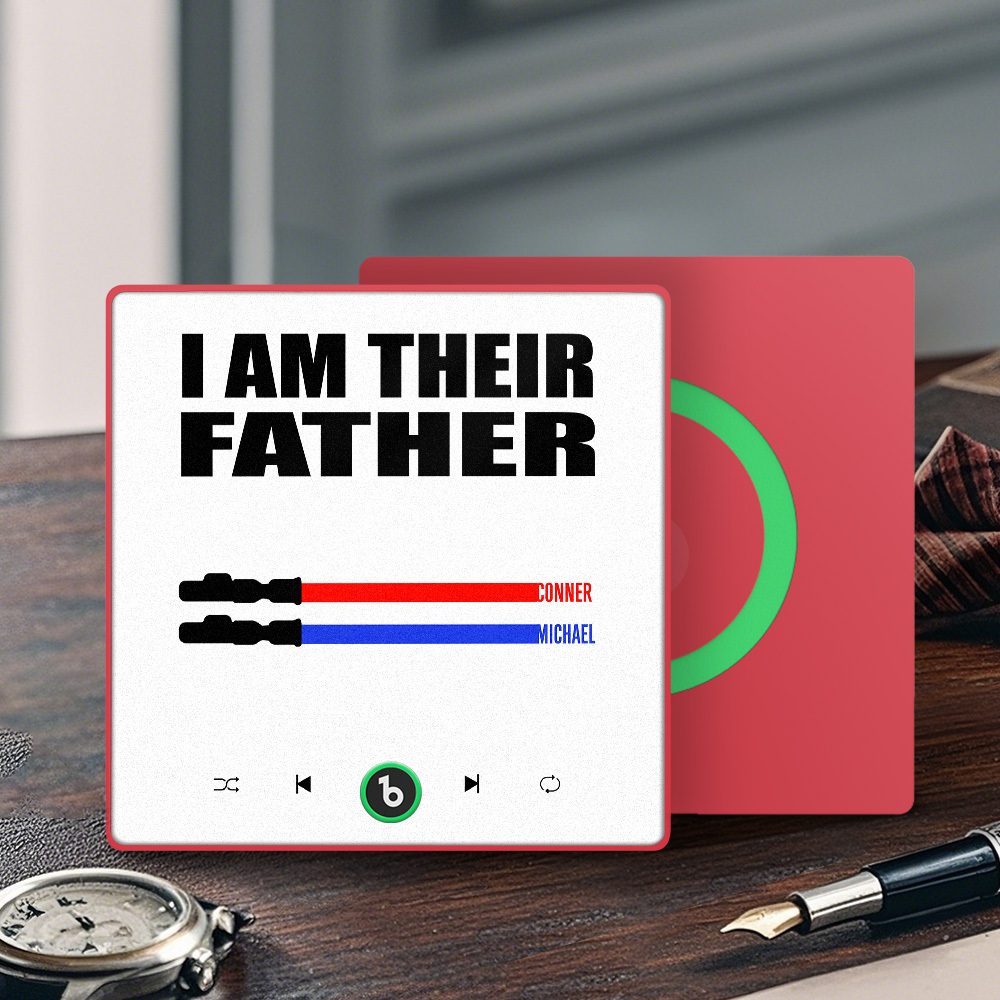 Custom Music Fridge Magnet New 4.0 Upgrade Colorful Frame Light Saber I Am Their Father Album Fridge Magnet Music Father's Day Gifts - 
