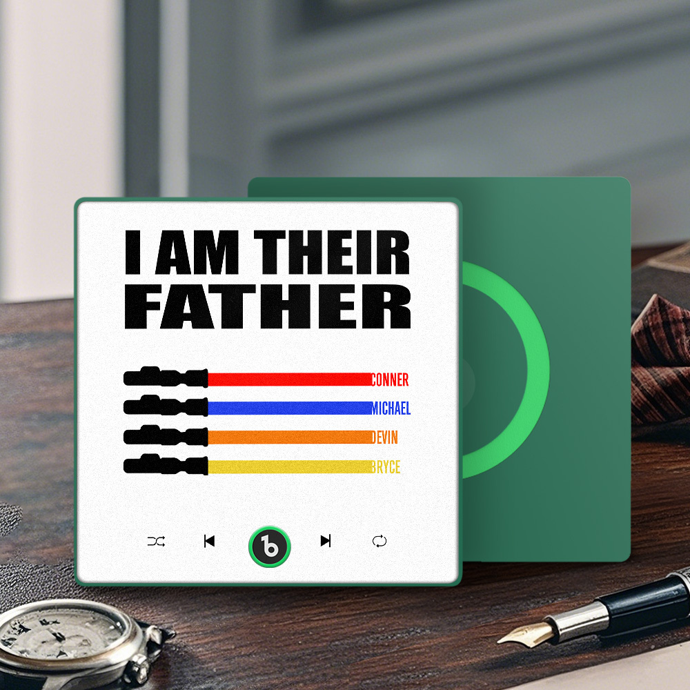 Custom Music Fridge Magnet New 4.0 Upgrade Colorful Frame Light Saber I Am Their Father Album Fridge Magnet Music Father's Day Gifts - 