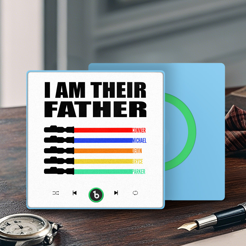 Custom Music Fridge Magnet New 4.0 Upgrade Colorful Frame Light Saber I Am Their Father Album Fridge Magnet Music Father's Day Gifts - 