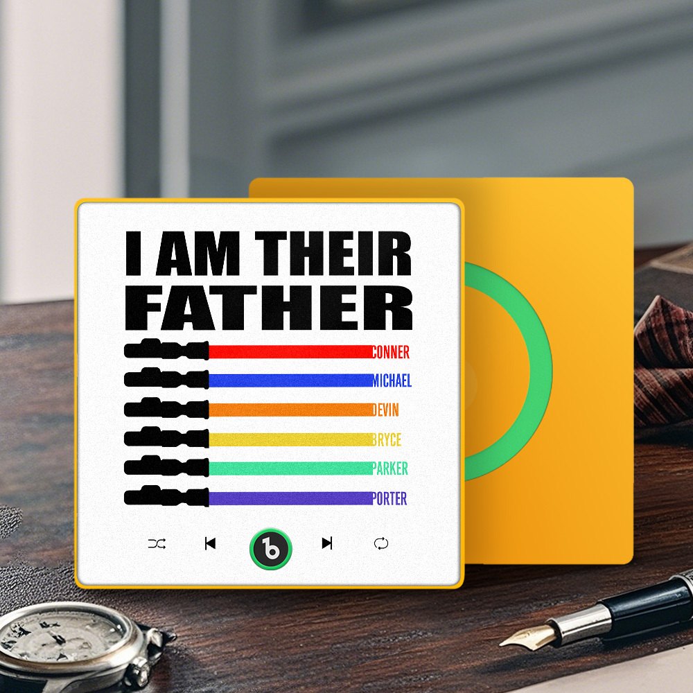 Custom Music Fridge Magnet New 4.0 Upgrade Colorful Frame Light Saber I Am Their Father Album Fridge Magnet Music Father's Day Gifts - 