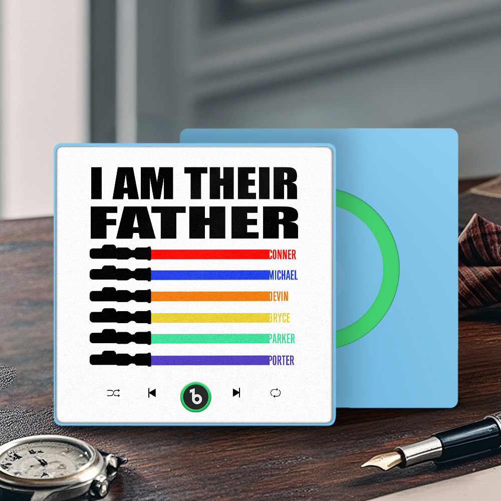 Custom Music Fridge Magnet New 4.0 Upgrade Colorful Frame Light Saber I Am Their Father Album Fridge Magnet Music Father's Day Gifts - 