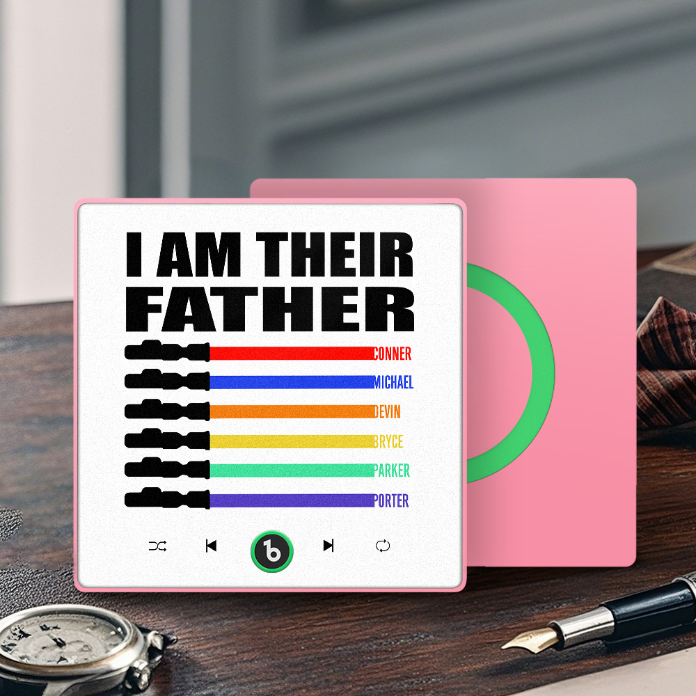 Custom Music Fridge Magnet New 4.0 Upgrade Colorful Frame Light Saber I Am Their Father Album Fridge Magnet Music Father's Day Gifts - 