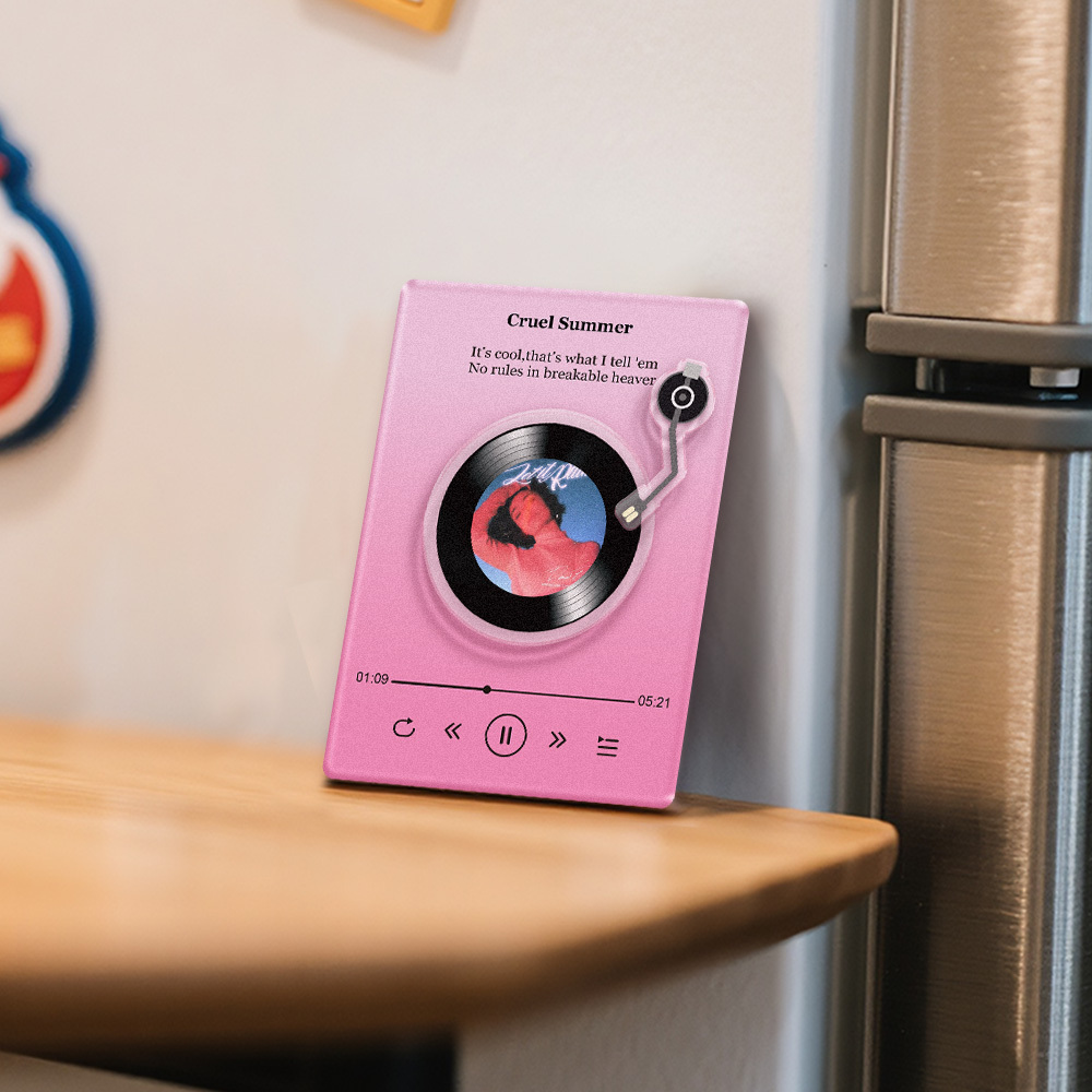 Custom Nfc Music Fridge Magnet Acrylic Record Custom Lyrics Rotating Fridge Magnet - 