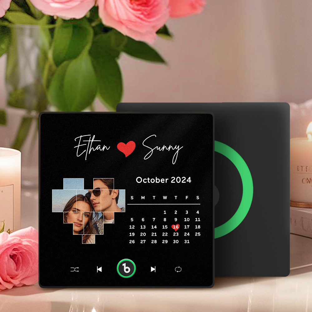 New 4.0 Upgrade Custom Music Fridge Magnet Colorful Frame Album Fridge Magnet Can Play Songs Gift for Couple Can Upload Your Music Valentine's Day - 