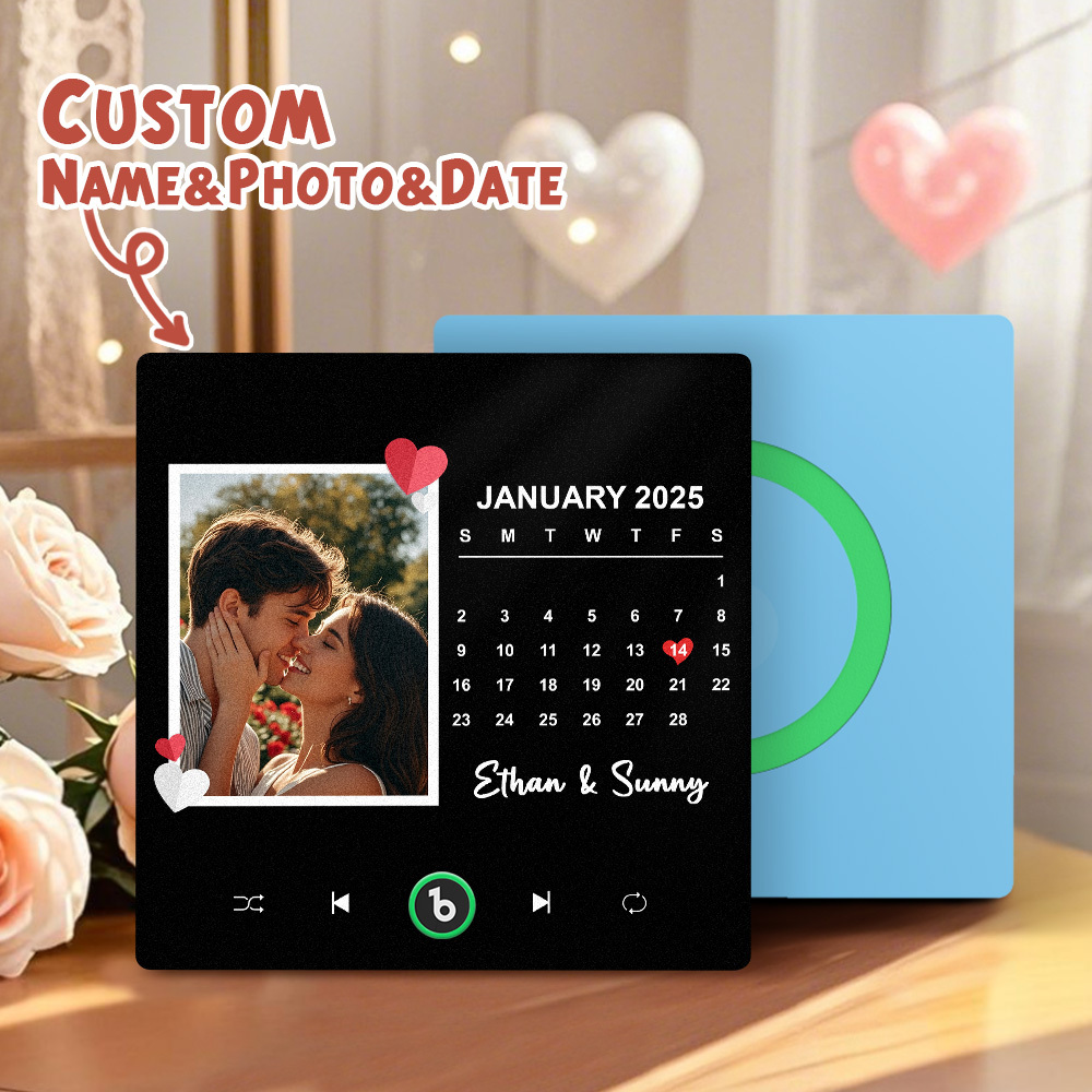 New 4.0 Upgrade Custom Music Fridge Magnet Colorful Frame Album Fridge Magnet Can Play Songs Gift for Couple Can Upload Your Music Valentine's Day - 