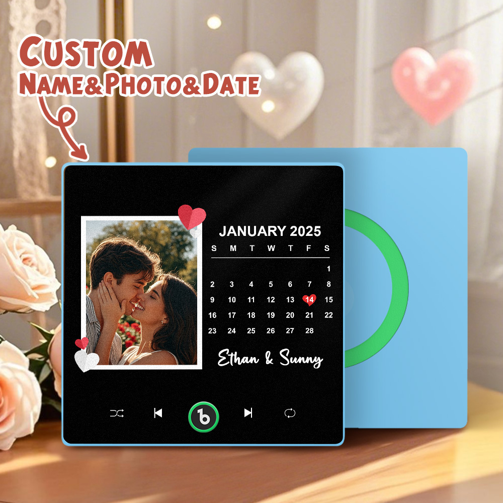 New 4.0 Upgrade Custom Music Fridge Magnet Colorful Frame Album Fridge Magnet Can Play Songs Gift for Couple Can Upload Your Music Valentine's Day - 