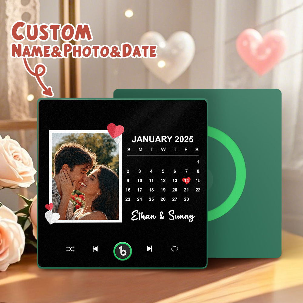 New 4.0 Upgrade Custom Music Fridge Magnet Colorful Frame Album Fridge Magnet Can Play Songs Gift for Couple Can Upload Your Music Valentine's Day - 