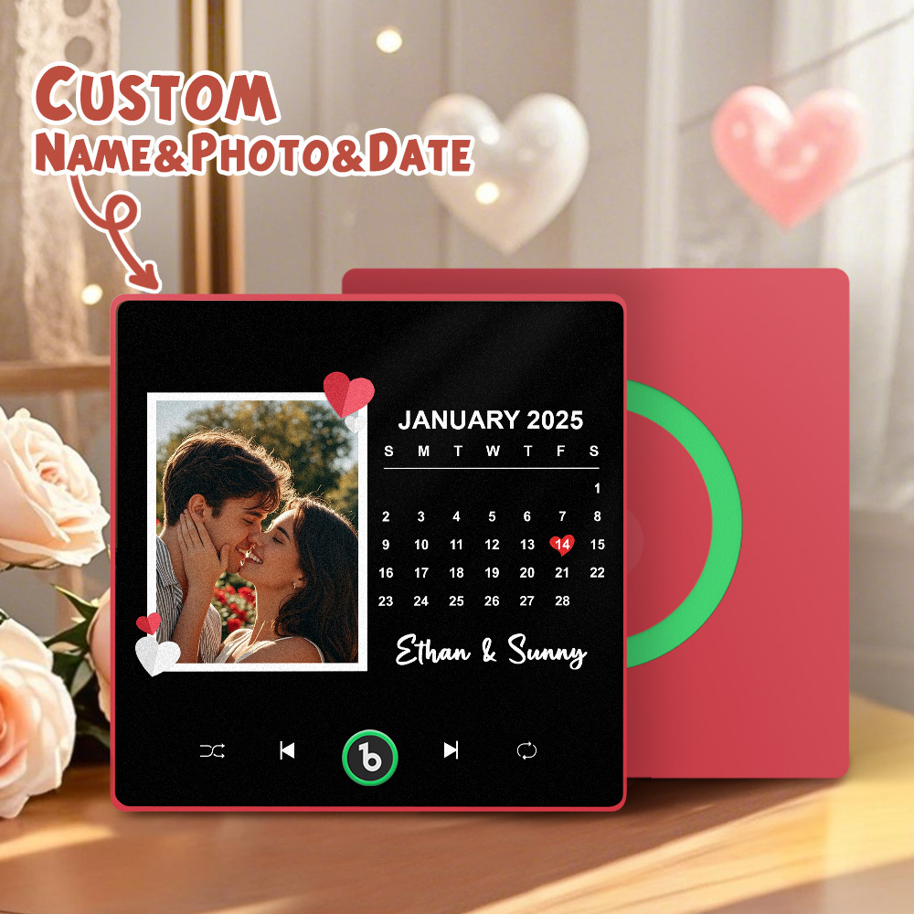 New 4.0 Upgrade Custom Music Fridge Magnet Colorful Frame Album Fridge Magnet Can Play Songs Gift for Couple Can Upload Your Music Valentine's Day - 