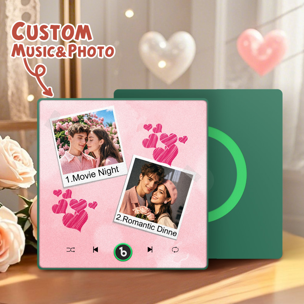New 4.0 Upgrade Custom Music Fridge Magnet Colorful Frame Album Fridge Magnet Can Play Songs Gift for Couple Can Upload Your Music Valentine's Day - 