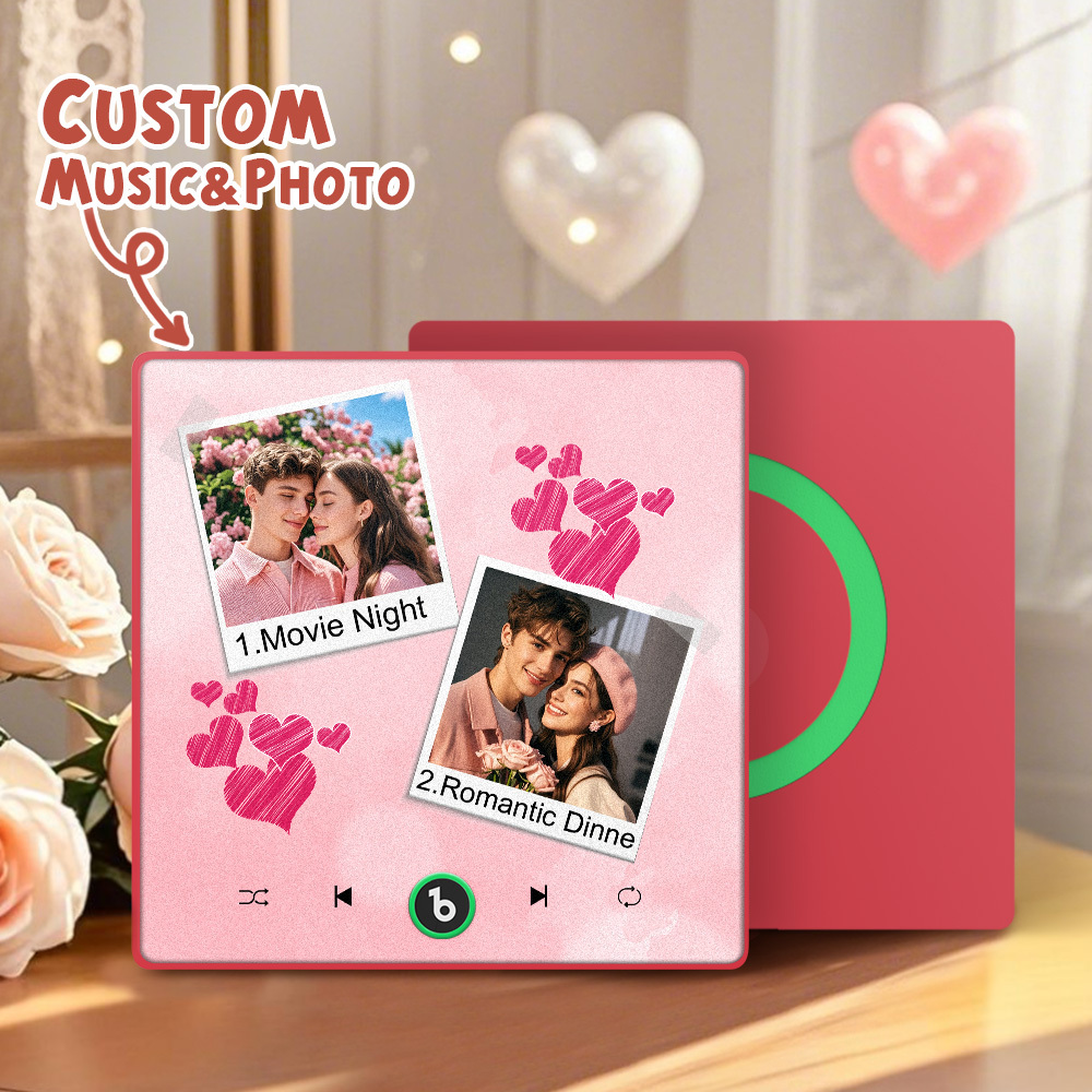 New 4.0 Upgrade Custom Music Fridge Magnet Colorful Frame Album Fridge Magnet Can Play Songs Gift for Couple Can Upload Your Music Valentine's Day - 