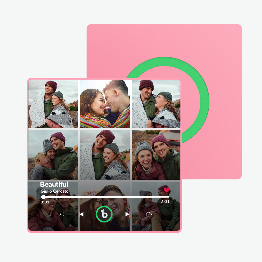 New 4.0 Upgrade Custom Music Fridge Magnet Colorful Frame Album Fridge Magnet Can Play Songs Gift for Couple Can Upload Your Music Valentine's Day - 