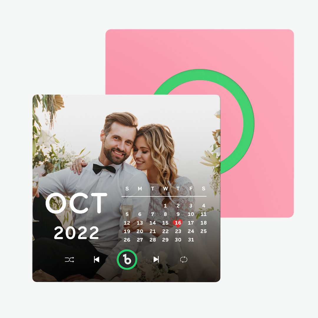 New 4.0 Upgrade Custom Music Fridge Magnet Colorful Frame Album Fridge Magnet Can Play Songs Gift for Couple Can Upload Your Music Valentine's Day - 