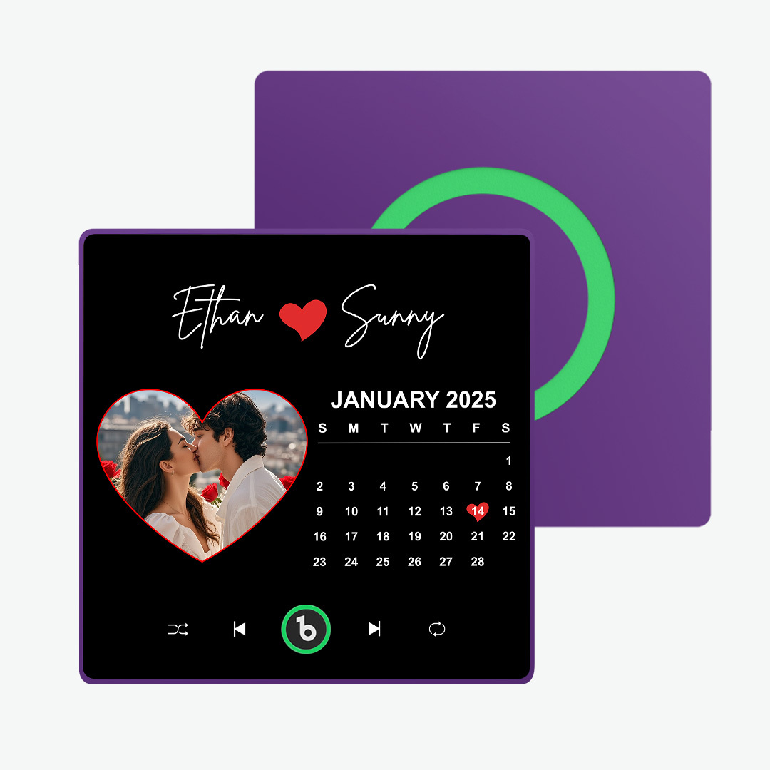 New 4.0 Upgrade Custom Music Fridge Magnet Colorful Frame Album Fridge Magnet Can Play Songs Gift for Couple Can Upload Your Music Valentine's Day - 