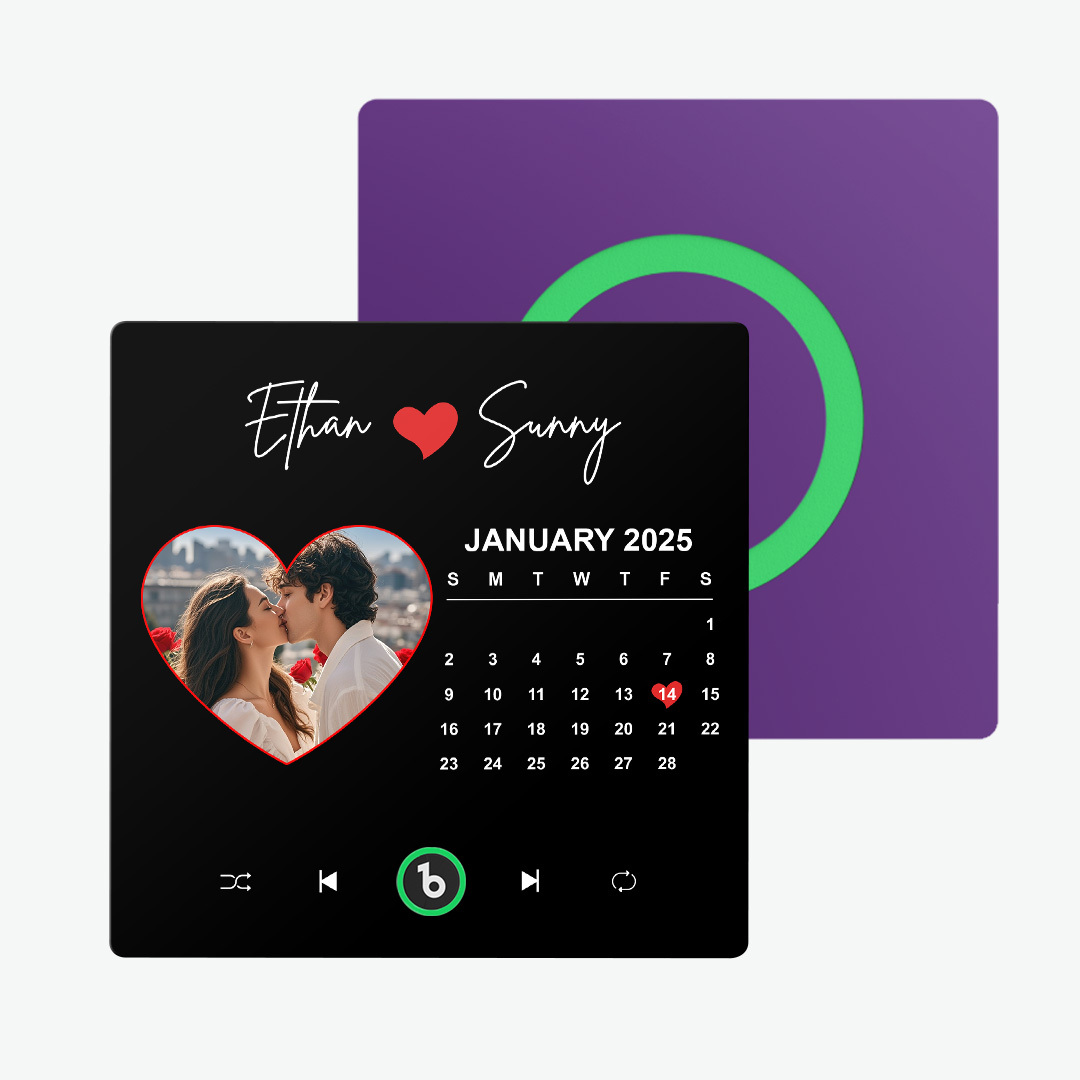 New 4.0 Upgrade Custom Music Fridge Magnet Colorful Frame Album Fridge Magnet Can Play Songs Gift for Couple Can Upload Your Music Valentine's Day - 