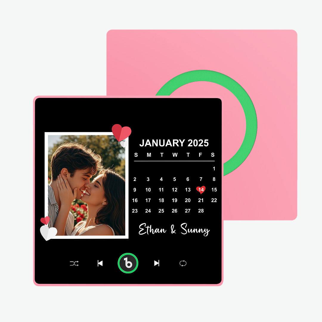 New 4.0 Upgrade Custom Music Fridge Magnet Colorful Frame Album Fridge Magnet Can Play Songs Gift for Couple Can Upload Your Music Valentine's Day - 