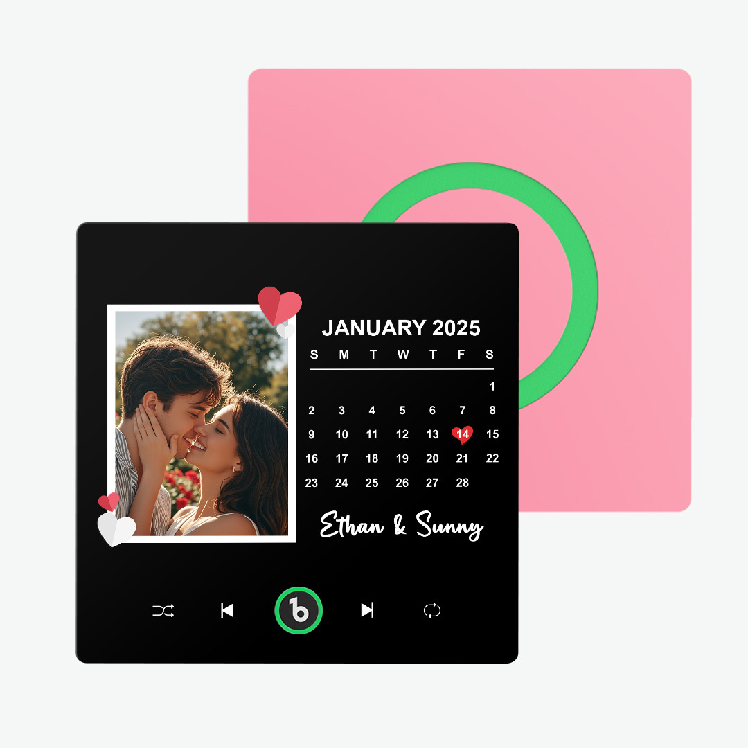 New 4.0 Upgrade Custom Music Fridge Magnet Colorful Frame Album Fridge Magnet Can Play Songs Gift for Couple Can Upload Your Music Valentine's Day - 