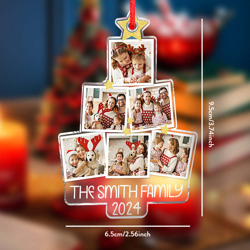 Personalized Photo Christmas Tree Ornament Custom Ornament Christmas Gift for Family -