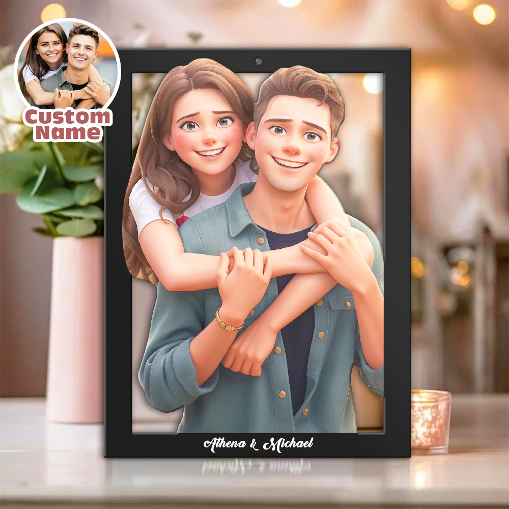 Personalized Cartoon Style 3D Photo Wooden Sign