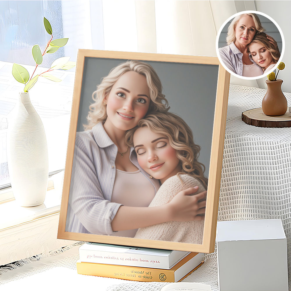 Mother's Day Gifts Personalized Cartoon Couple Portrait Photo Frame