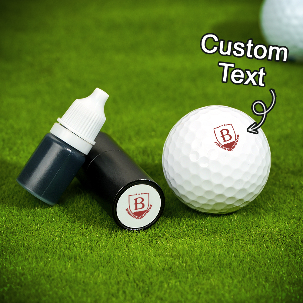 Personalised Monogrammed Initial Golf Ball Stamp with Metal Storage Box Birthday Father's Day Gift for Golf Player