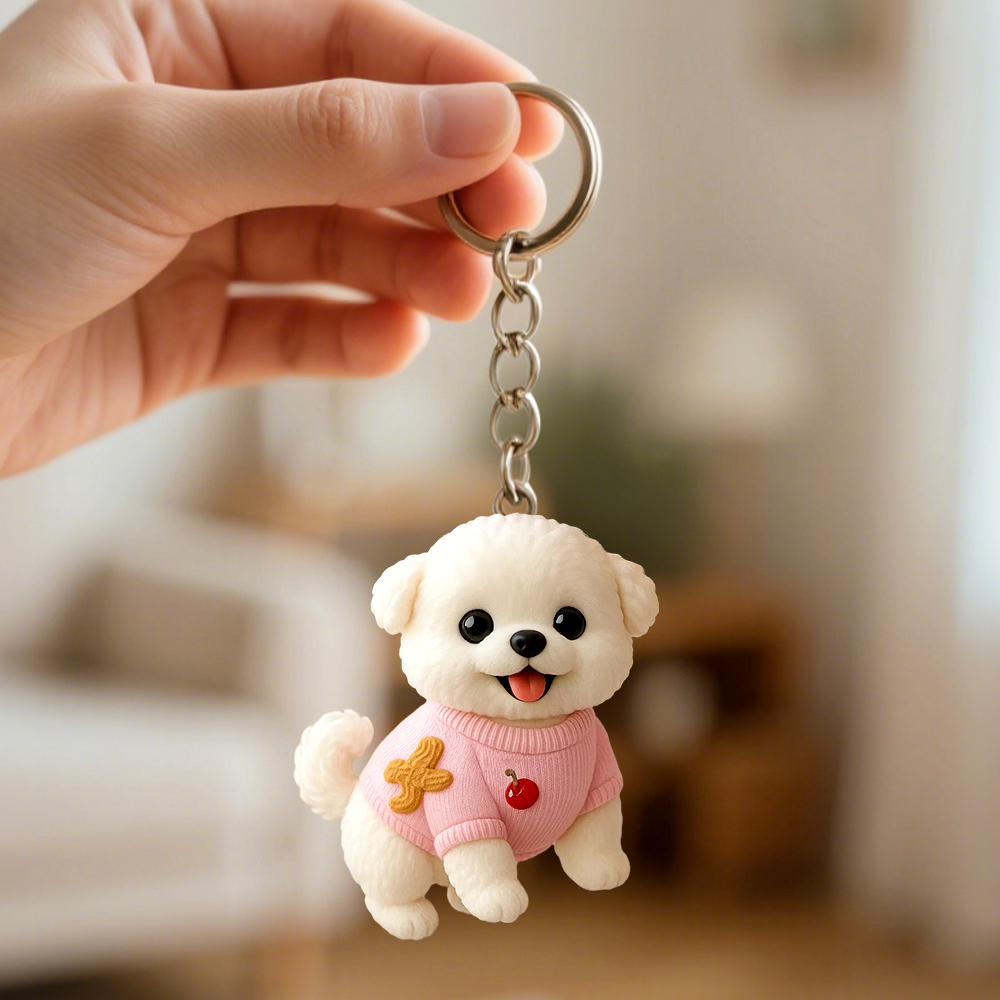 Unique Custom 3D Keychain Figure Personalized Mini Doll Xmas Gift for Husband Wife Children - 