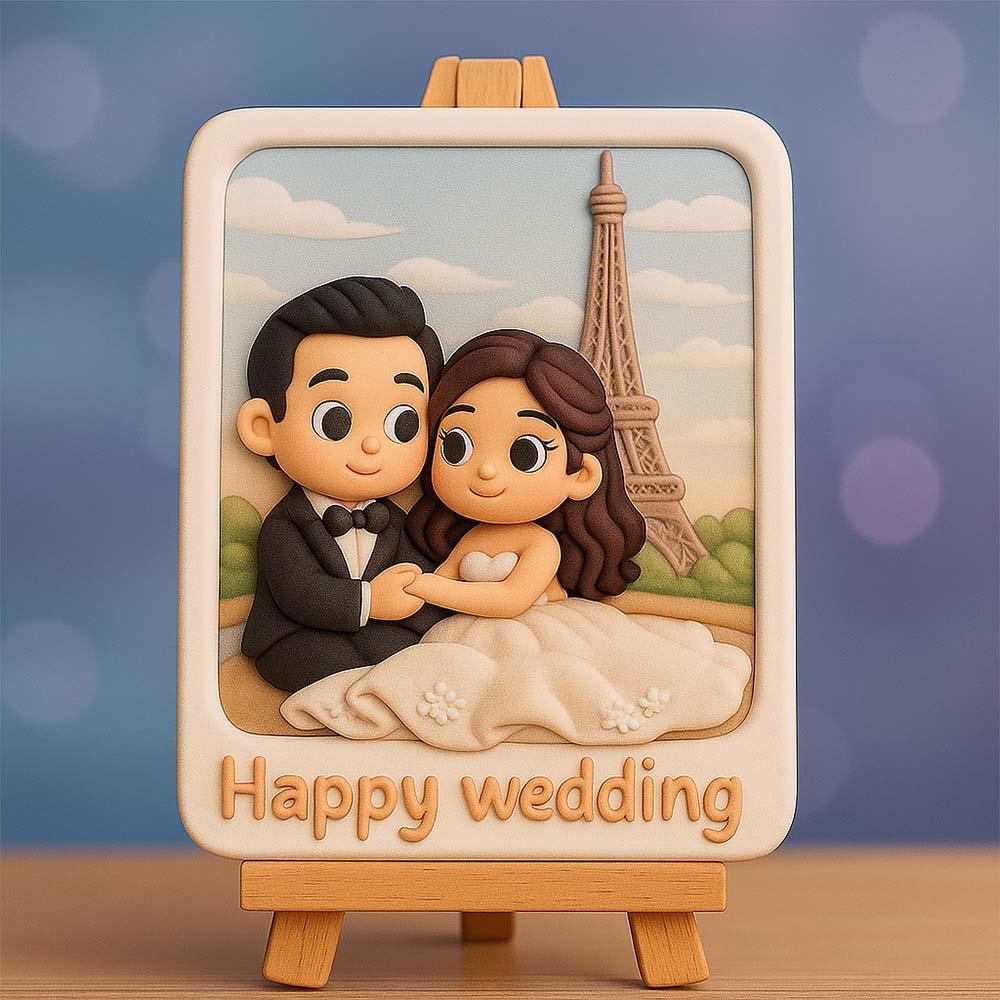 Custom Wedding Figurine 3D Printed Couple Gift Unique Bride and Groom Keepsake Romantic Personalized Wedding Decoration - 