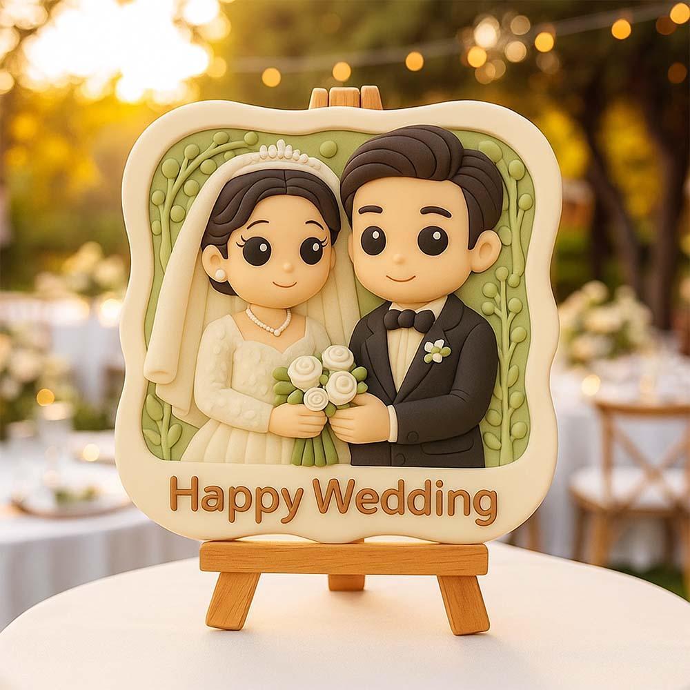 Custom Wedding Figurine 3D Printed Couple Gift Unique Bride and Groom Keepsake Romantic Personalized Wedding Decoration - 