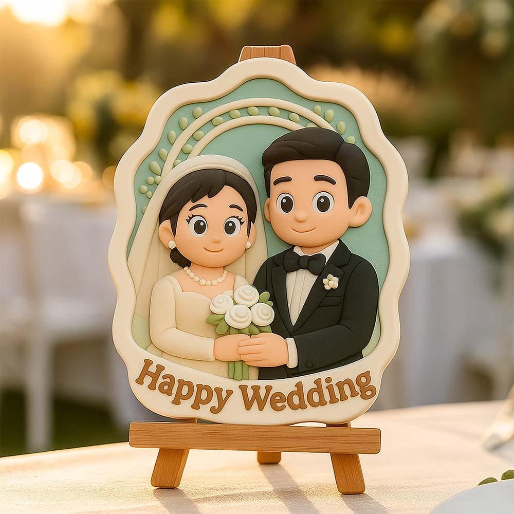 Custom Wedding Figurine 3D Printed Couple Gift Unique Bride and Groom Keepsake Romantic Personalized Wedding Decoration - 