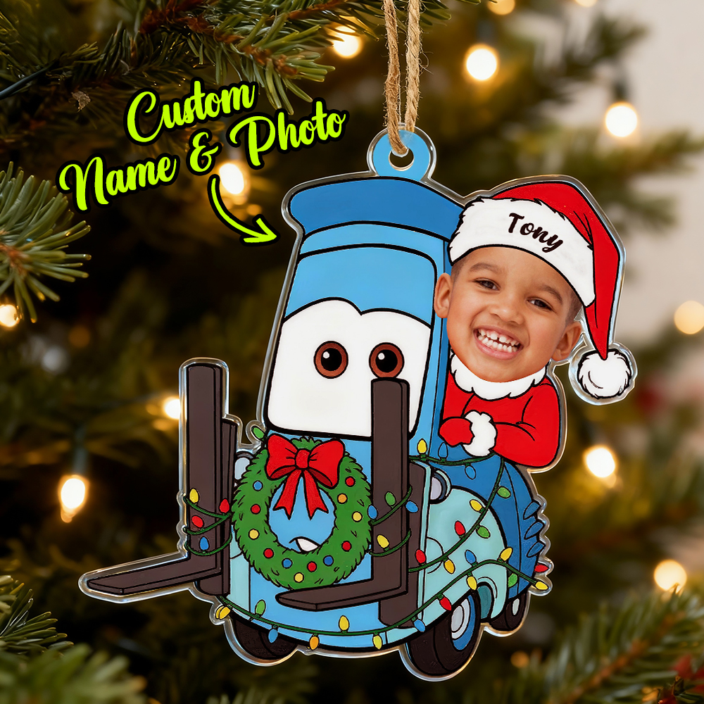 Personalized Disney Cars Acrylic Christmas Ornament for Kids,Kids Name Christmas Ornament,Custom Photo Character Lightning McQueen Tow Mater - 