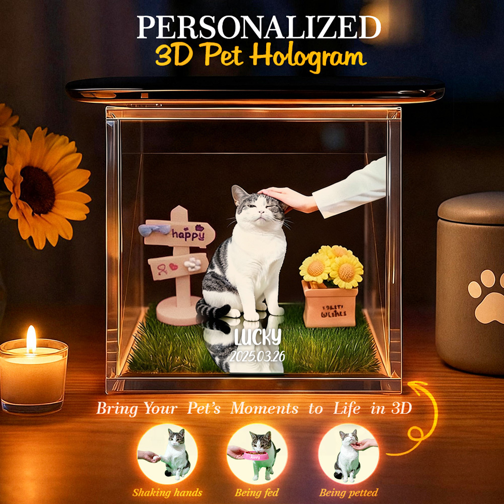 Pet Holographic Lumina Boxes For Cats | High-Transmittance Holographic Material Image DIY Pet Holographic House - 