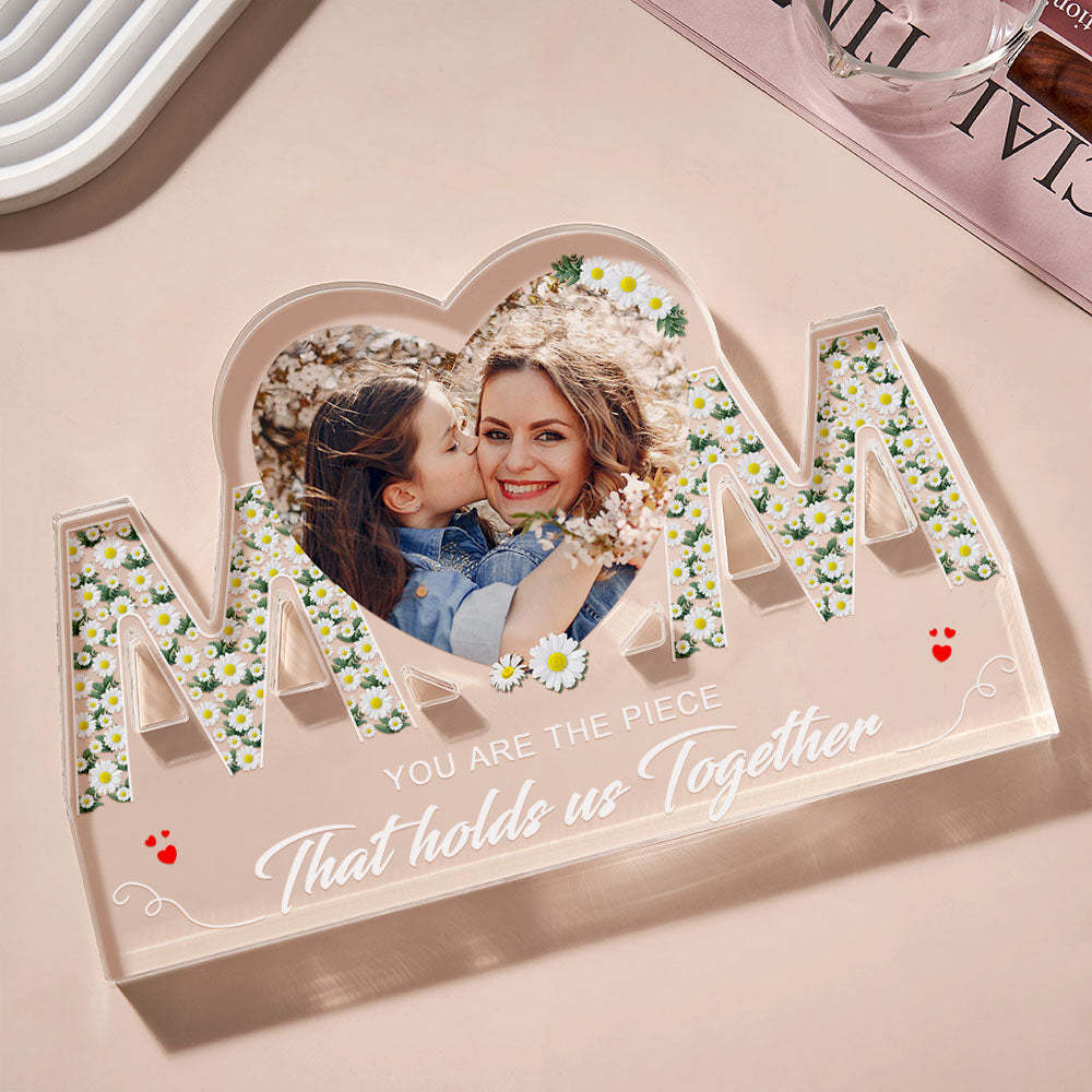 Personalized Photo MOM Shaped Acrylic Plaque Custom Home Decoration Mother's Day Gift -