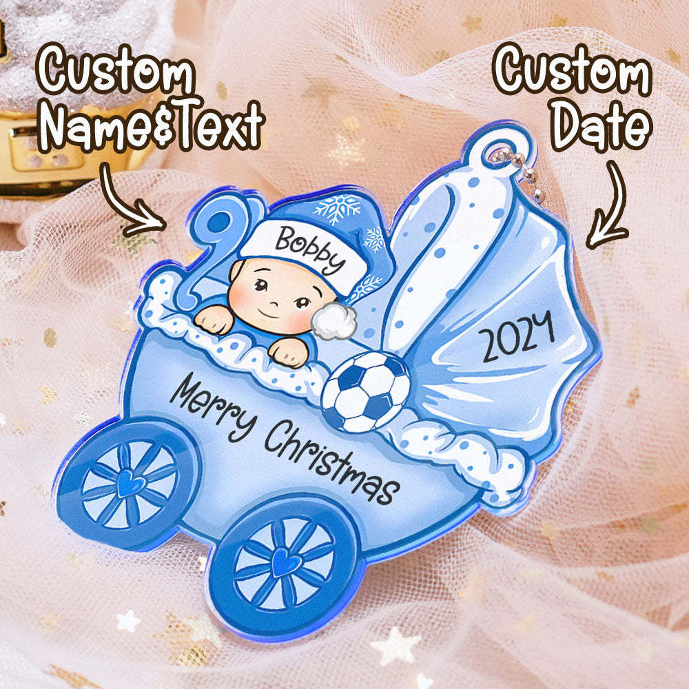 Personalized Baby's First Christmas Ornament Baby Carriage Ornament Gift for Baby - myphotowalletau