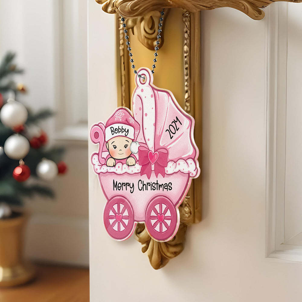Personalized Baby's First Christmas Ornament Baby Carriage Ornament Gift for Baby - myphotowalletau