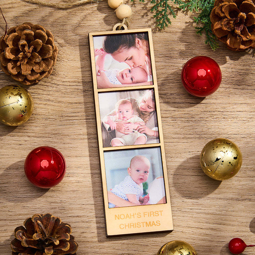 Personalized Photo Christmas Ornament Wooden Frame Ornament for Christmas Gifts -