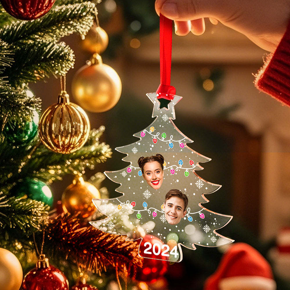 Personalized Photo Christmas Tree Family Ornament Funny Christmas Ornament Gift for Family -