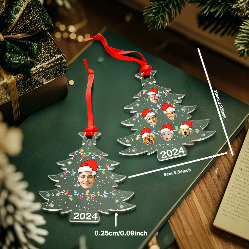 Personalized Family Photo Christmas Tree Ornament Christmas Decorate Gift for Family -