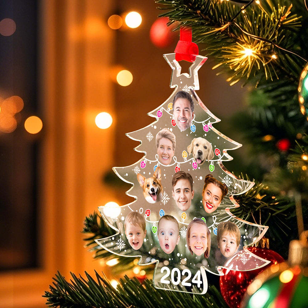 Personalized Photo Christmas Tree Family Ornament Funny Christmas Ornament Gift for Family -