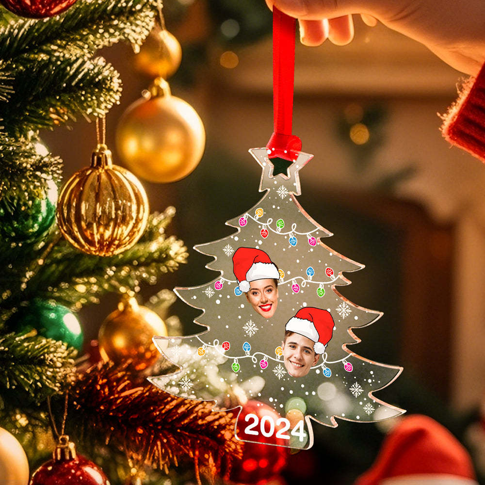 Personalized Family Photo Christmas Tree Ornament Christmas Decorate Gift for Family -