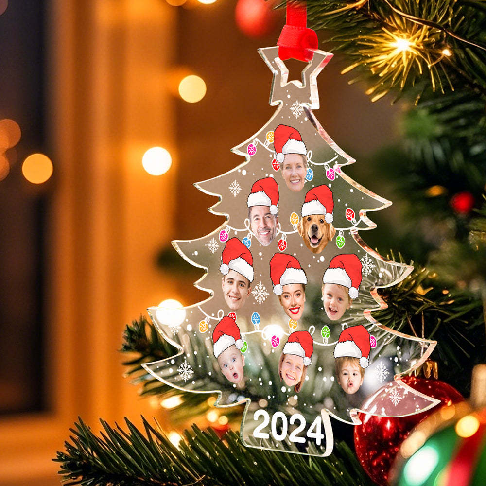 Personalized Family Photo Christmas Tree Ornament Christmas Decorate Gift for Family -